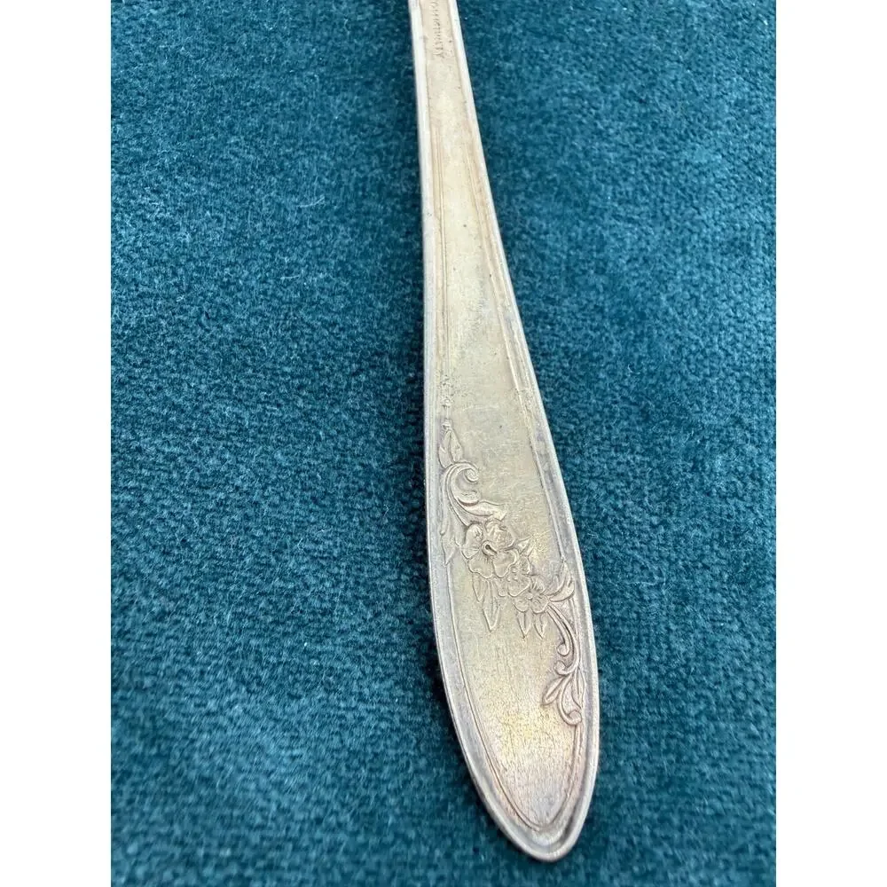 Vintage Pierced Serving Spoon  Replacement Stainless Korea Scroll Floral
